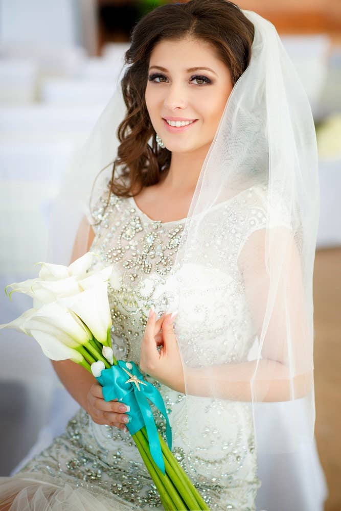 Single Tier Cut Edge Wedding Veil