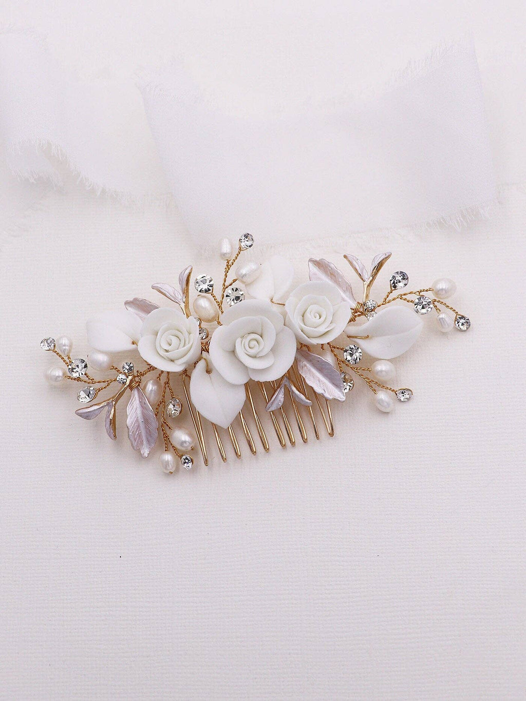 Rose Petals Flower Comb
